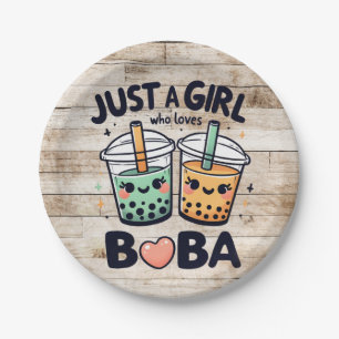 Just a Girl Who Loves Boba" Paper Plates