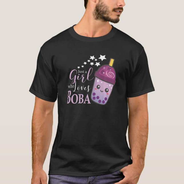 Just A Girl Who Loves Boba Tea Boba Milk Tea Bubbl T-Shirt (Front)