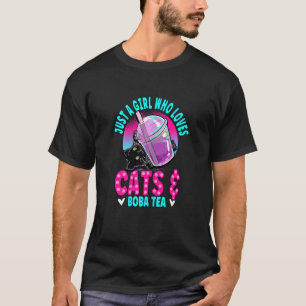 Just A Girl Who Loves Boba Tea Cat Bubble Tea 2 T-Shirt