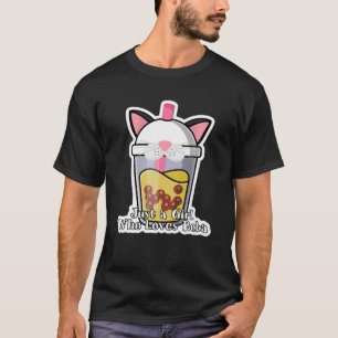 Just A Girl Who Loves Boba Tea Gift Kawaii Cat T-Shirt