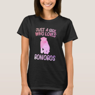 Just A Girl Who Loves Bonobos For Women Chimpanzee T-Shirt