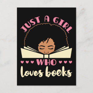 Just a Girl Who Loves Books African American Postcard