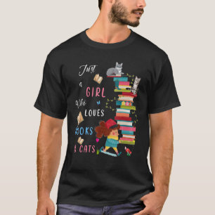 Just A Girl Who Loves Books And Cats T-Shirt