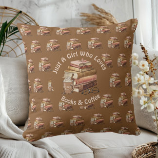 Just a Girl Who Loves Books & Coffee Cushion