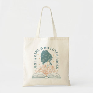 Just a Girl Who Loves Books Floral Tote Bag