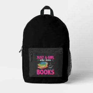 Just A Girl Who Loves Books Printed Backpack