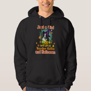 Just A Girl Who Loves Border Collie Dog And Hallow Hoodie
