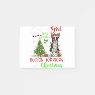 Just A Girl Who Loves Boston Terriers And Christma Post-it Notes