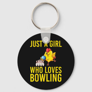 Just A Girl Who Loves Bowling Bowler Bowl Game Wom Key Ring