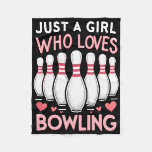 Just A Girl Who Loves Bowling Fleece Blanket