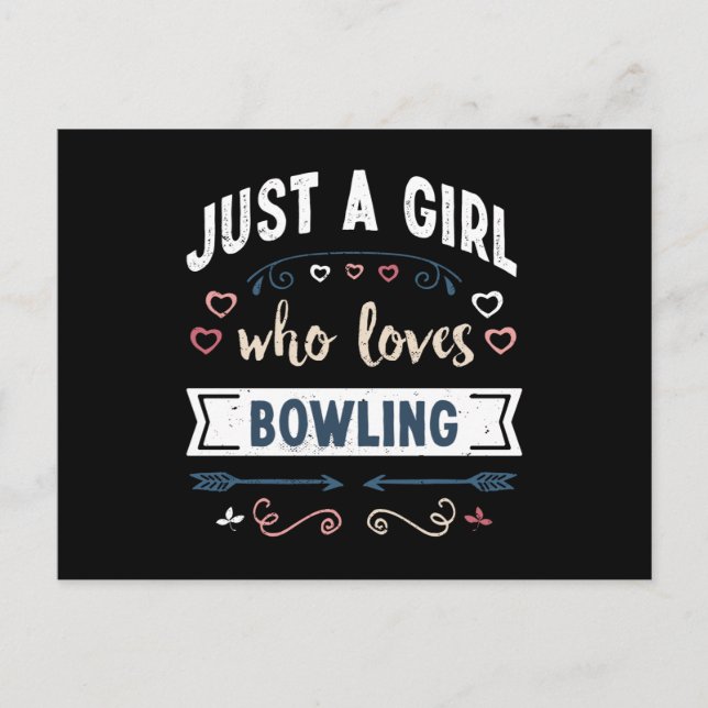 Just a Girl who loves Bowling Funny Gifts Postcard (Front)