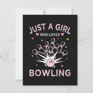 Just A Girl Who Loves Bowling Invitation