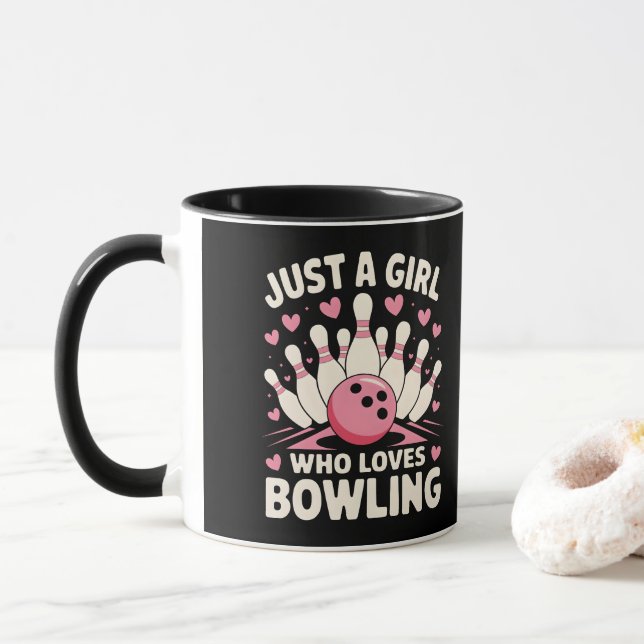 Just a Girl who loves Bowling Mug (With Donut)
