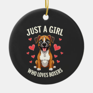 Just a girl who loves Boxers Ceramic Tree Decoration