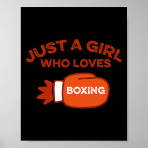 Just A Girl Who Loves Boxing Fan Kickboxing Jab Cr Poster