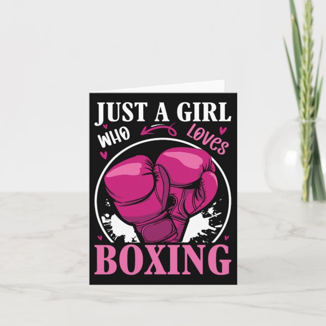 Just A Girl Who Loves Boxing Fitness Fight Sport P Card (Front)