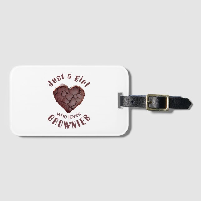 Just a girl who loves  brownies luggage tag (Front Horizontal)