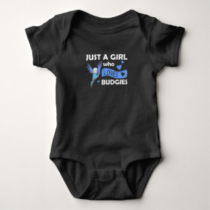 Just A Girl Who Loves Budgie Sweet Bird Baby Bodysuit