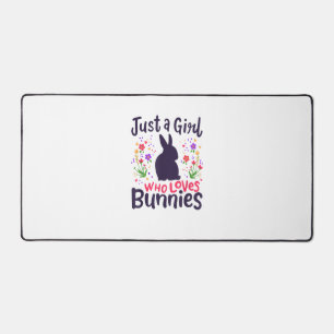 Just a Girl Who Loves Bunnies Bunny Rabbit Easter Desk Mat