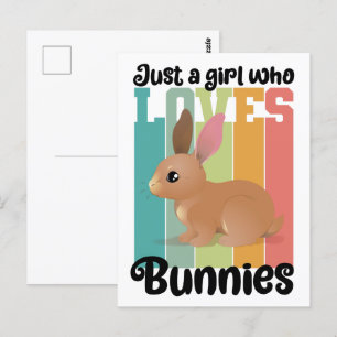 Just a Girl who loves Bunnies Easter Bunny Cute Postcard