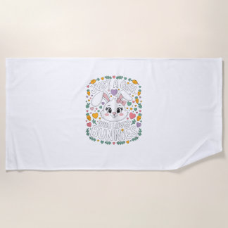 Just a Girl who loves Bunnies Rabbit Beach Towel