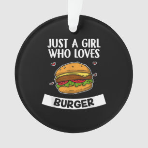 Just A Girl Who Loves Burger Cute Cheese Burger Ornament