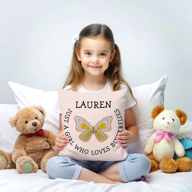 Just a girl who loves butterflies  cushion (Creator Uploaded)