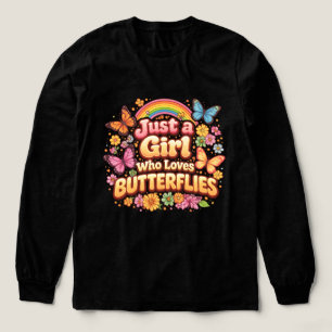 Just a Girl Who Loves Butterflies – Cute Floral Tri-Blend Shirt