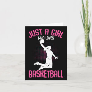 Just A Girl Who Loves Bysketbyll Kids Girls Card