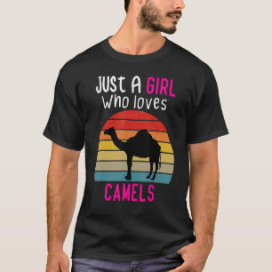 Just A Girl Who Loves Camels Cute Camel Girl Vinta T-Shirt