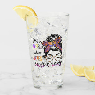 Just a Girl Who Loves Camp-o-ween – Halloween Camp Glass