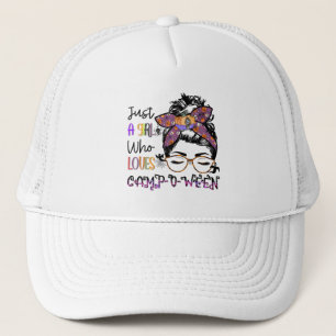 Just a Girl Who Loves Camp-o-ween   Halloween Camp Trucker Hat
