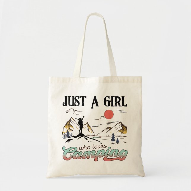 Just A Girl Who Loves Camping Tote Bag (Front)