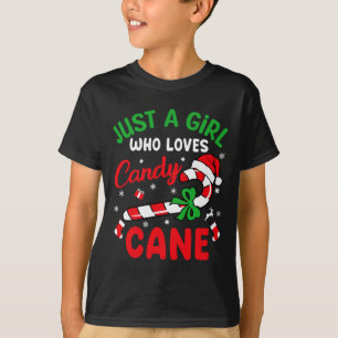 Just A Girl Who Loves Candy Cane Christmas Funny X T-Shirt