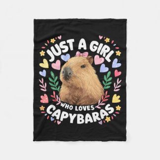 Just A Girl Who Loves Capybaras Cute Capybara Love Fleece Blanket