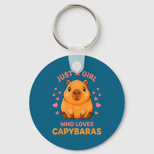 Just A Girl Who Loves Capybaras Cute Capybara Love Key Ring