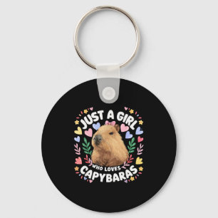 Just A Girl Who Loves Capybaras Cute Capybara Love Key Ring