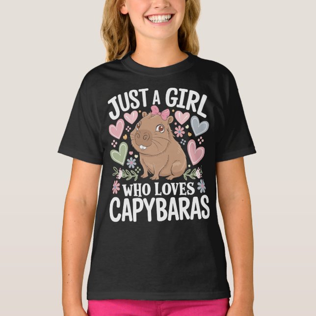 Just a Girl Who Loves Capybaras Cute Rodent Women T-Shirt (Front)