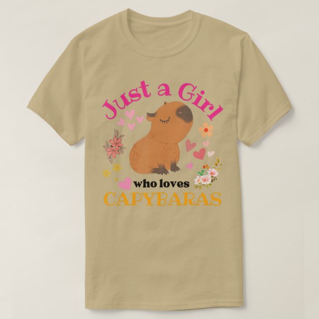 Just a Girl Who Loves Capybaras for Girls Capybara T-Shirt (Design Front)