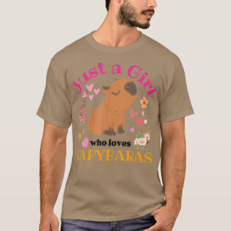 Just a Girl Who Loves Capybaras for Girls Capybara T-Shirt