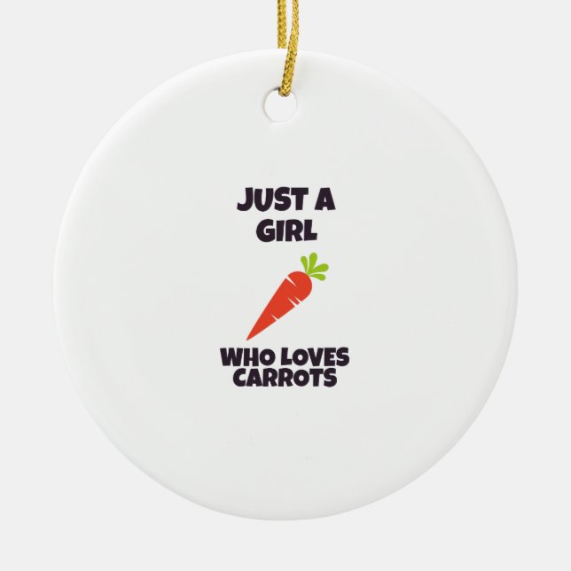Just a girl who loves carrots ceramic tree decoration (Front)