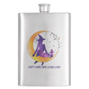 Just A Girl Who Loves Cat Hip Flask
