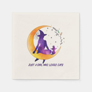 Just A Girl Who Loves Cat Napkin