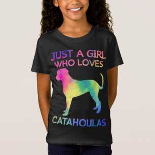 Just A Girl Who Loves Catahoulas Funny Catahoula D T-Shirt