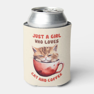 Just a Girl Who Loves Cats and Coffee (2) Can Cooler
