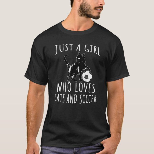 Just A Girl Who Loves Cats And Soccer - Kitten T-Shirt (Front)