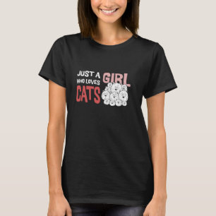Just a Girl Who Loves Cats Cat Lover Merch Women G T-Shirt