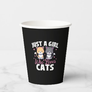 Just A Girl Who Loves Cats - Cat Owner Animal Love Paper Cups