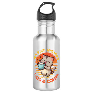 Just A Girl Who Loves Cats & Coffee 532 Ml Water Bottle