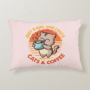 Just A Girl Who Loves Cats & Coffee Decorative Cushion